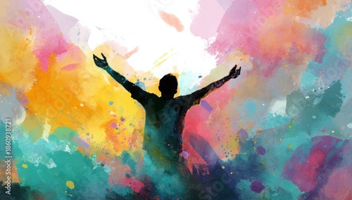 Wallpaper Mural Celebration of Life Watercolor Art Torontodigital.ca