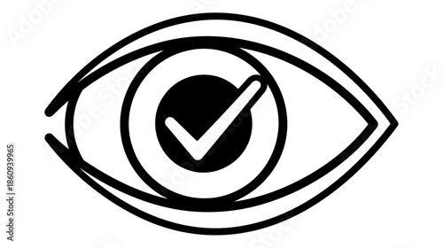 Eye with check mark icon representing vision and validation