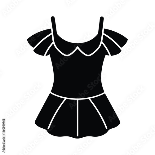 Off The Shoulder Romper With Frills Vector Illustration