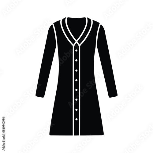 Ankle Length Cardigan With Side Slits Vector Illustration