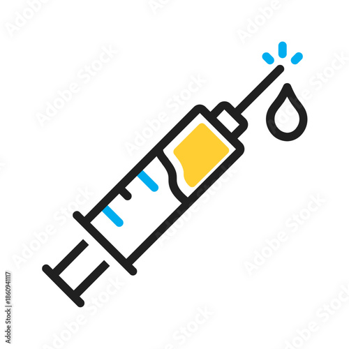 Vector multi color icon for Syringe