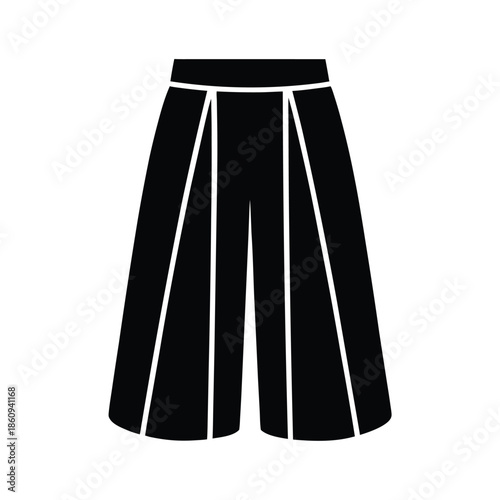 High Waisted Culottes With Pleats Vector Illustration