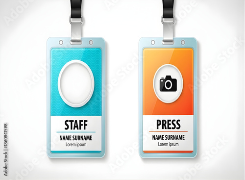 Id badge set for staff and press
