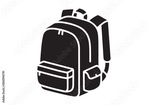 School backpack icon, School backpack silhouette vector