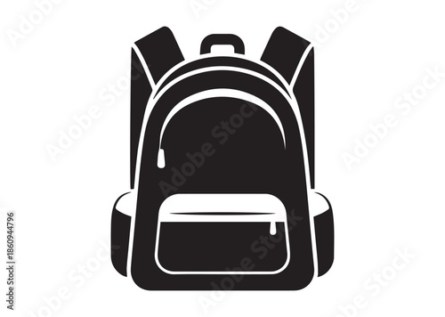 School backpack icon, School backpack silhouette vector