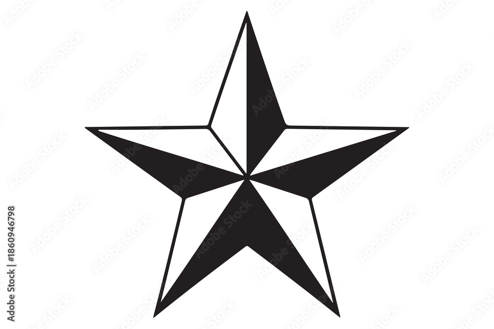 Fototapeta premium Star silhouette black and white background 