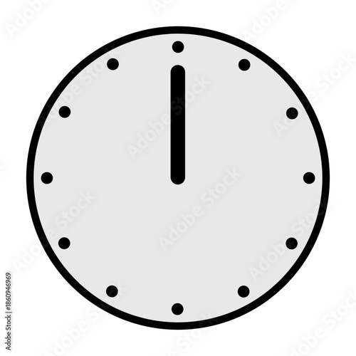 グレー時計のアイコン、ピクトグラム、イラスト、シンプル