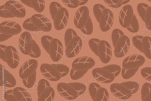 Stacked Round Bread Illustration Seamless Rustic Pattern