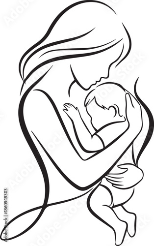 Mother holding baby