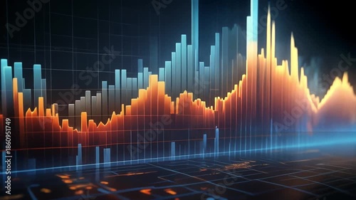 Financial Dynamics: An abstract representation of financial data, visualized through dynamic graphs and charts, portraying market trends and economic insights.