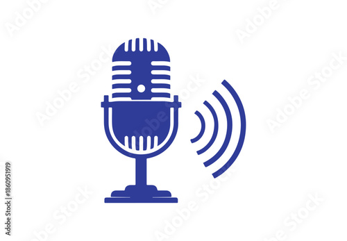 Microphone icons alongside soundwaves. Music volume and acoustics. Vector format that you can edit.
