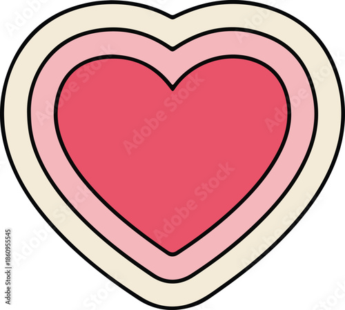 Heart shape with pink and red colors on