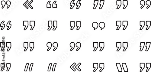 Black quotation marks and apostrophes on