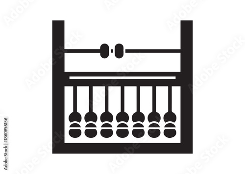Abacus icon, Abacus silhouette vector
