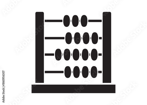 Abacus icon, Abacus silhouette vector