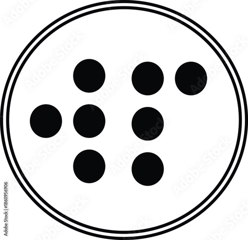 Braille vector icon, blind symbol. Simple, flat design.