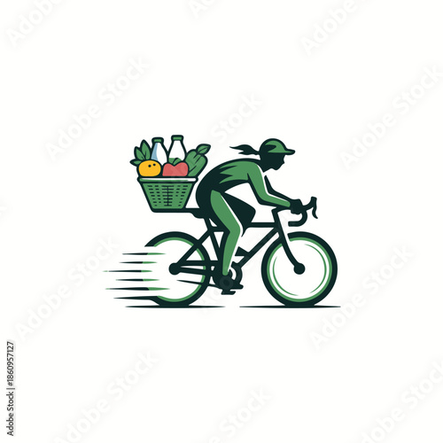 cyclist riding a bike food delivery
