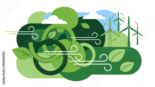 Green Energy Concept with Renewable Resources.