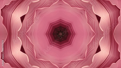 unfolding pink rose petal mandala animation