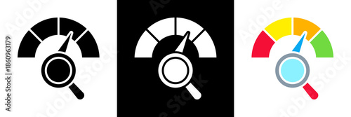 Benchmark Icon Set Glyph vector Illustration 