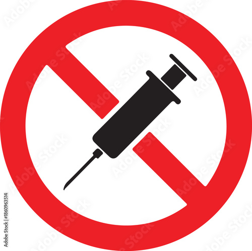 No injection or vaccination allowed symbol isolated on
