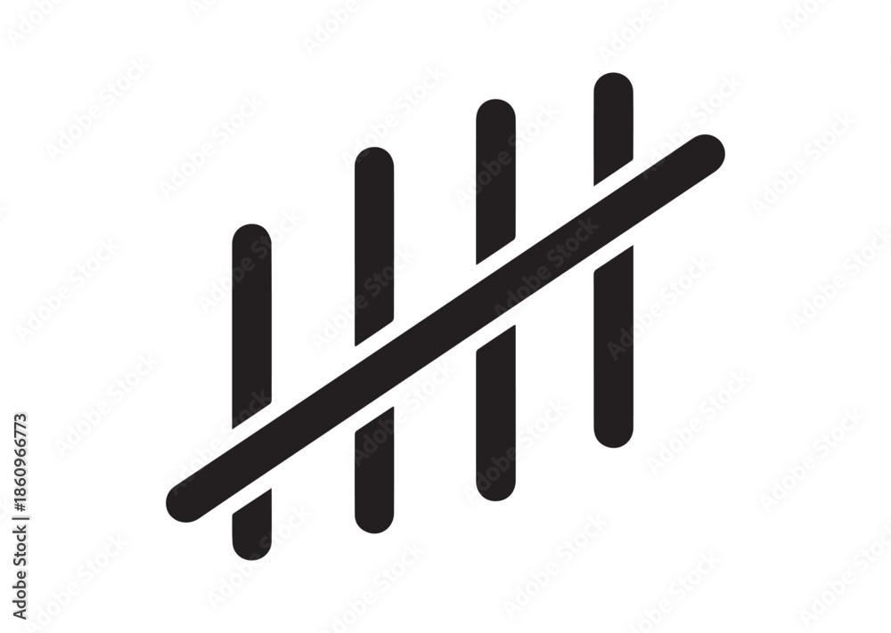 Obraz premium Tally marks icon, Tally marks silhouette vector
