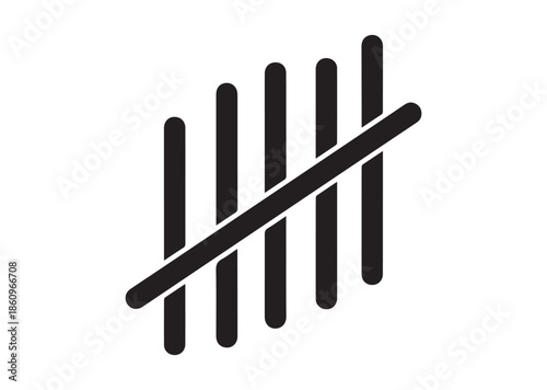 Tally marks icon, Tally marks silhouette vector