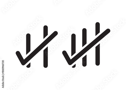 Tally marks icon, Tally marks silhouette vector