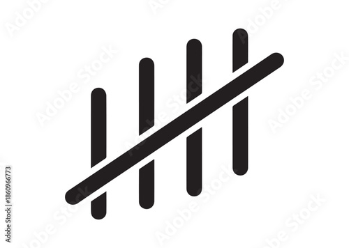 Tally marks icon, Tally marks silhouette vector