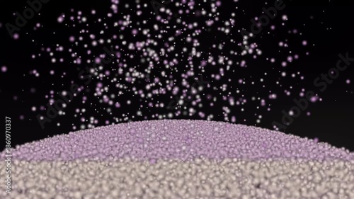 christmas tree in snow, light shine particles falling snow, bokeh on black background, holiday congratulation greeting party happy new year,