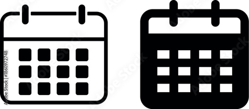 Calendar icon symbol. simple flat symbol on blank background.