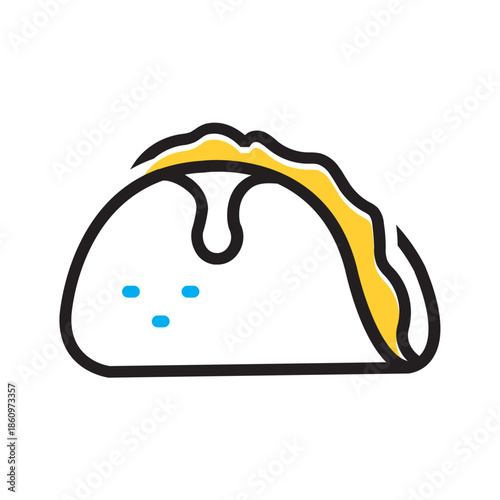 Vector multi color icon for Taco