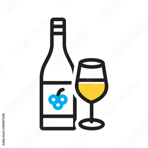 Vector multi color icon for Wine glass
