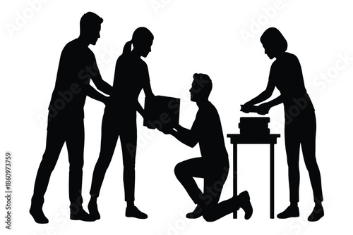 Teamwork Helping Hands Community Support Collaboration Silhouette