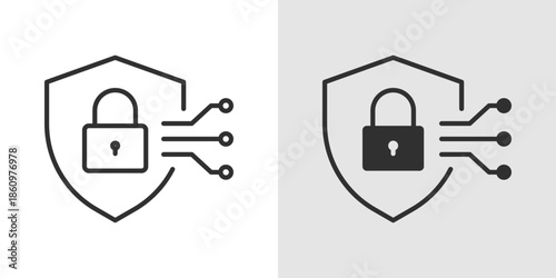 Cyber Defense Icon representing protection against digital threats, network security, cybersecurity measures, and data safety.