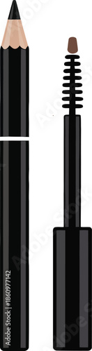 Eyeliner Pencil and Eyebrow Spoolie Brush Makeup Set