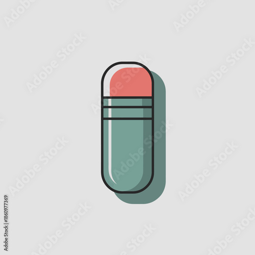 Modern Capsule Pill Icon for Health and Vitamin Branding