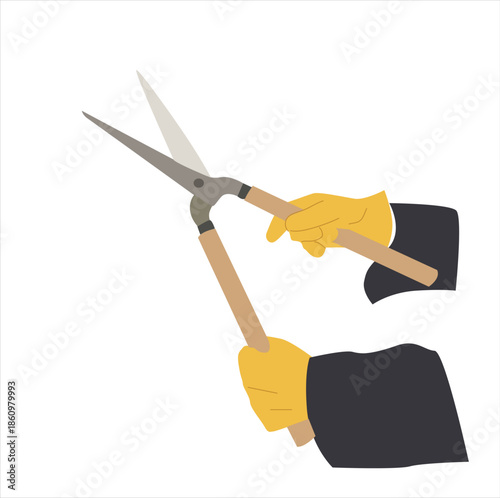 hand holding grass scissors. vektor
