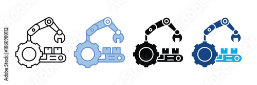 Industrial Automation Icon Set Multiple Style Collection
