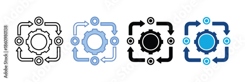Workflow Icon Set Multiple Style Collection
