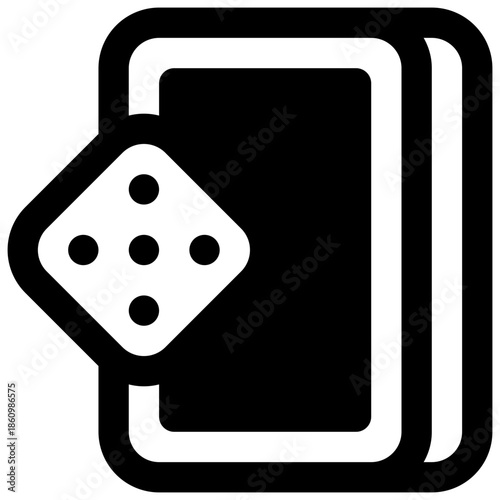 Board games. Outlined stroke vector icon with black-filled details.
