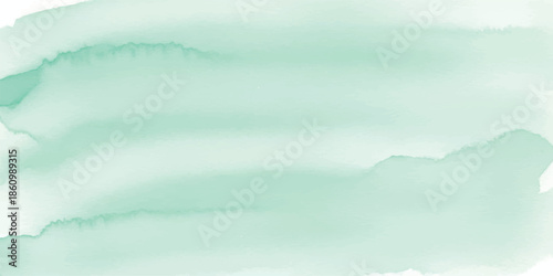 Dynamic Mint Green Watercolor Background with Fluid Diagonal Paint Washes