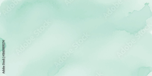 Misty Mint Green Watercolor Background with Soft Fog-like Paint Texture