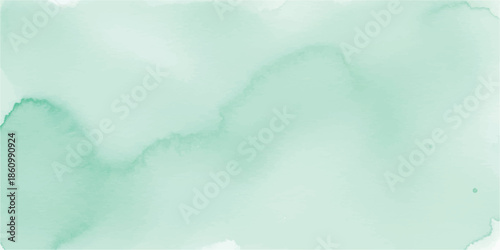 Layered Mint Green Watercolor Wash with Textured Watery Edges for Artistic Abstract Background and Graphic Design