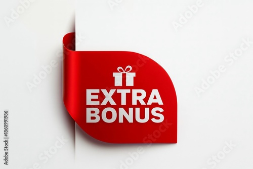Extra bonus offer with gift icon on red label