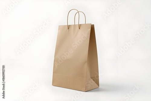 Paper bag mockup isolated on white background