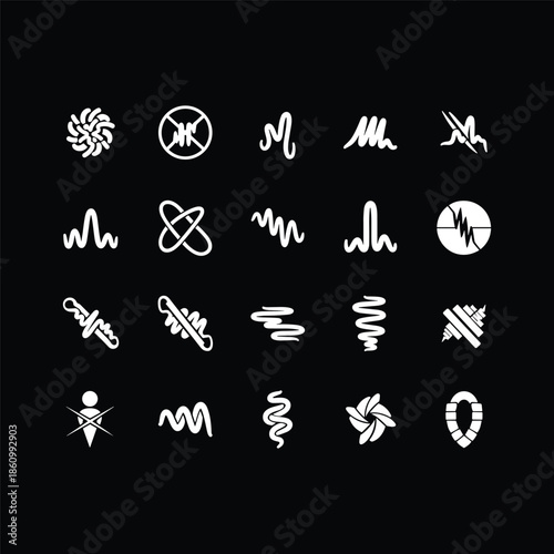 Y2K Wavy Glitch Lines and Distortion Streetwear Asset