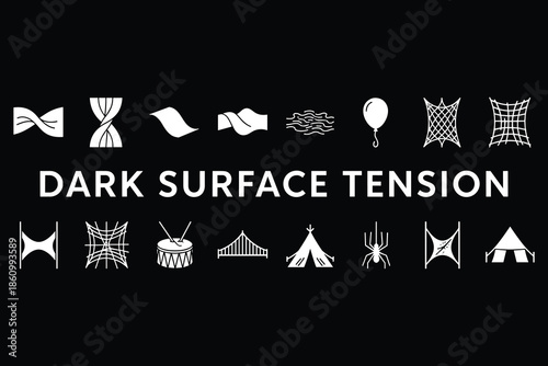 Dark Surface Tension Fabric and Web Streetwear Icons