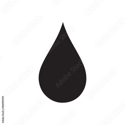 Single water drop silhouette isolated on white background. Water drop icon vector illustration design.
