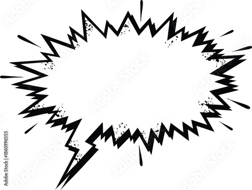 Black Comic Explosion Effect Illustration.